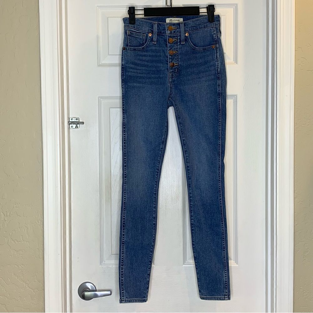 Madewell 10” High Rise Skinny Jeans Button Fly Size 25